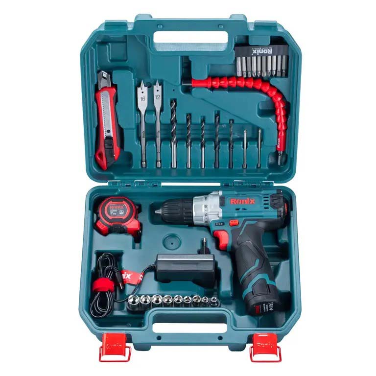 کیت دریل شارژی چکشی 12 ولت 35 پارچه رونیکس مدل RS-8611